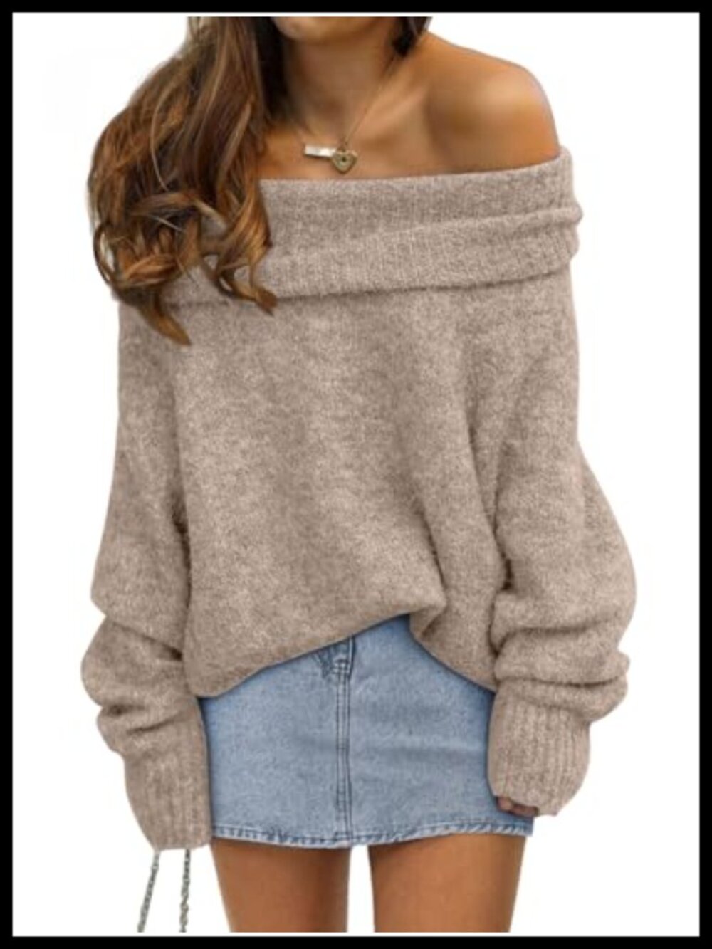 Oversized Off Shoulder Sweater Batwing Long Sleeve Pullover